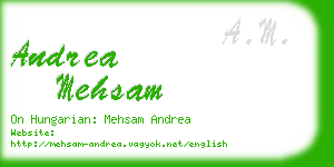 andrea mehsam business card